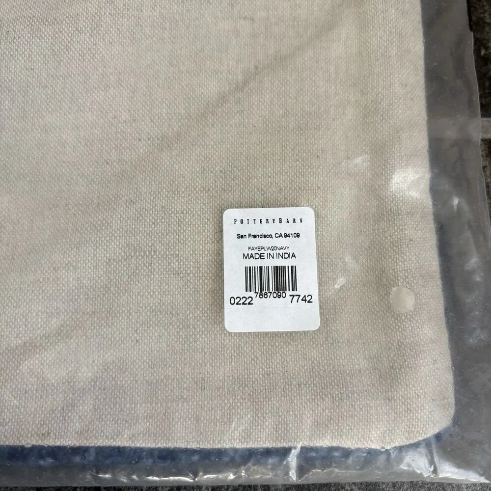 Pottery Barn Blue Textured Accent Pillow